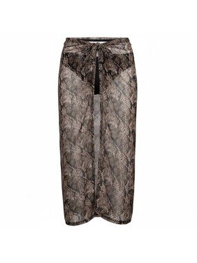 NWT Sea Level Swim Wildside Mesh Wrap Skirt Leopard Print Natural Small